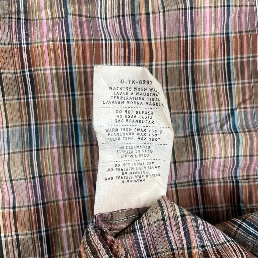 Ermenegildo Zegna Shirt Men's 3XB Multicolor Plaid Long Sleeve Made in Italy EUC